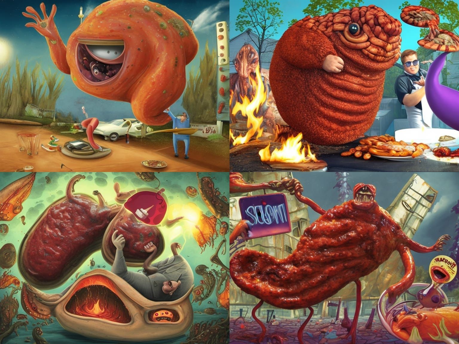 Surreal Horror: Elton John as Giant Slug at BBQ