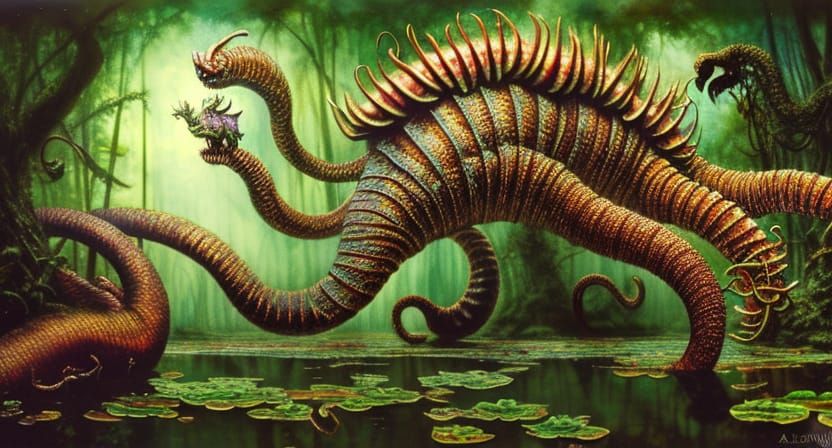 Intricate Blue Shroom Flytrap Kaiju Portrait