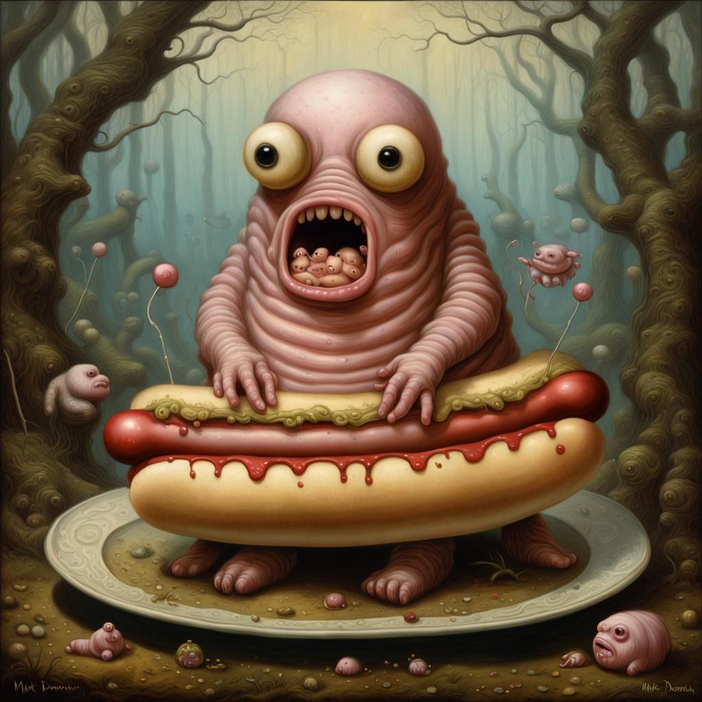 Whimsical Fairy Wonderland with Hotdog Tardigrade