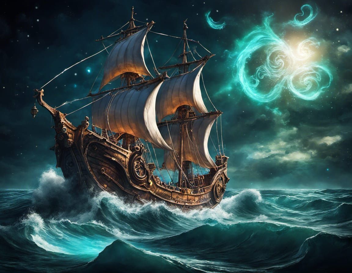 Magic Galleon Sailing the Astral Sea