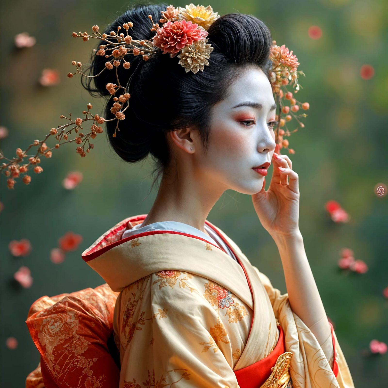 Geisha in Springtime Elegance