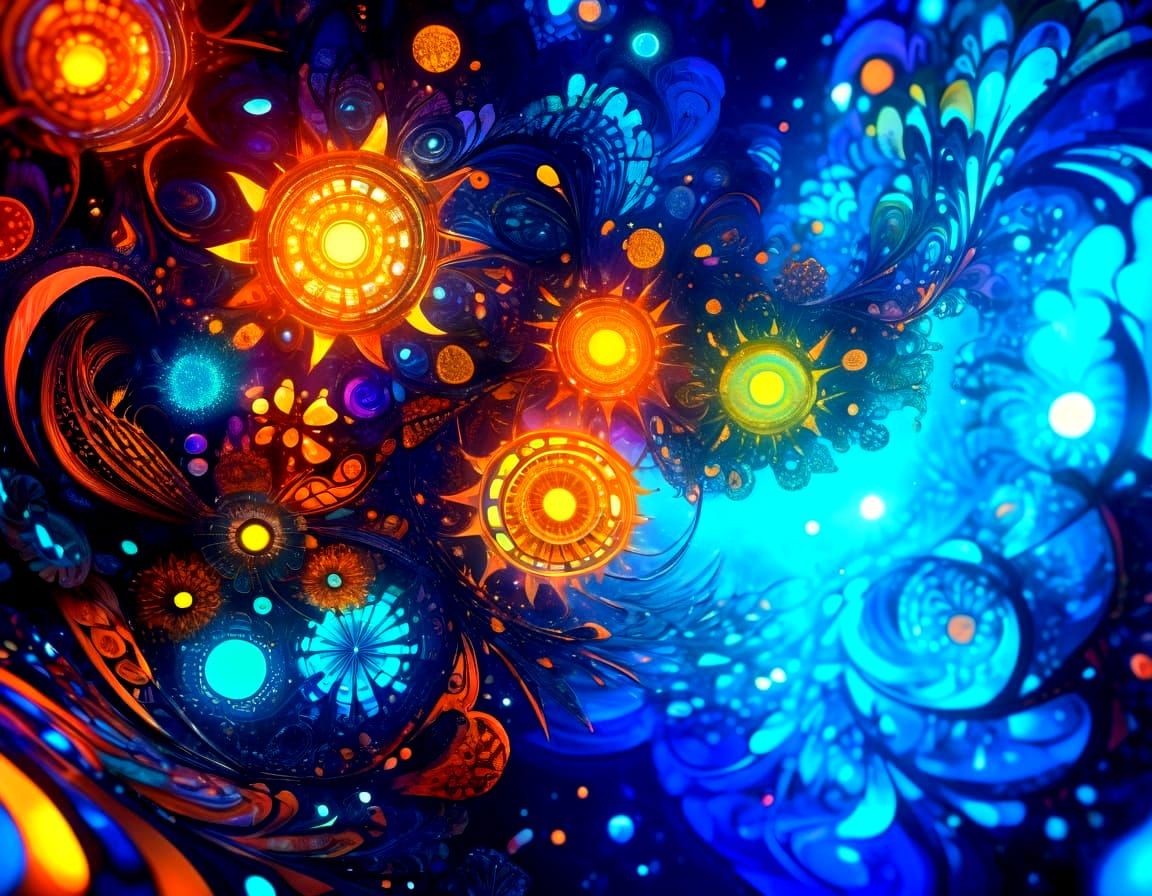 Astral Expressionist Art With Psychedelic Zentangle Shapes