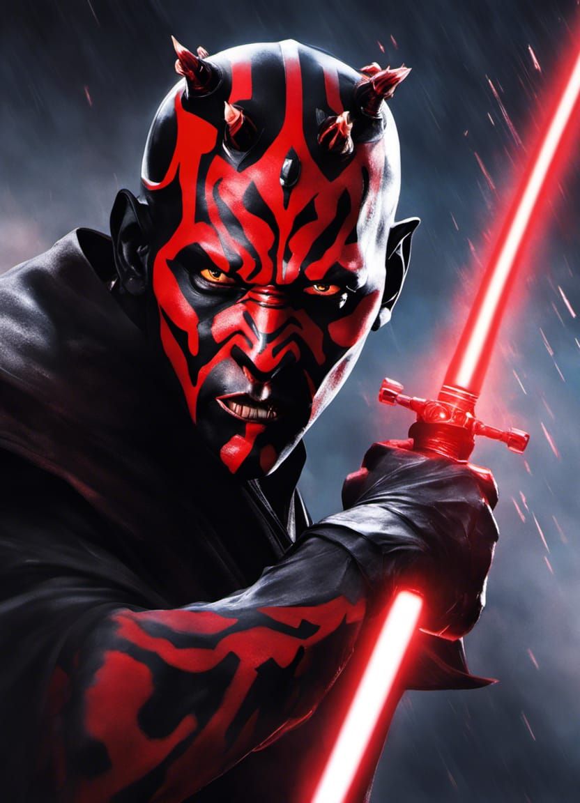 Darth Maul Portrait with Double Bladed Lightsaber