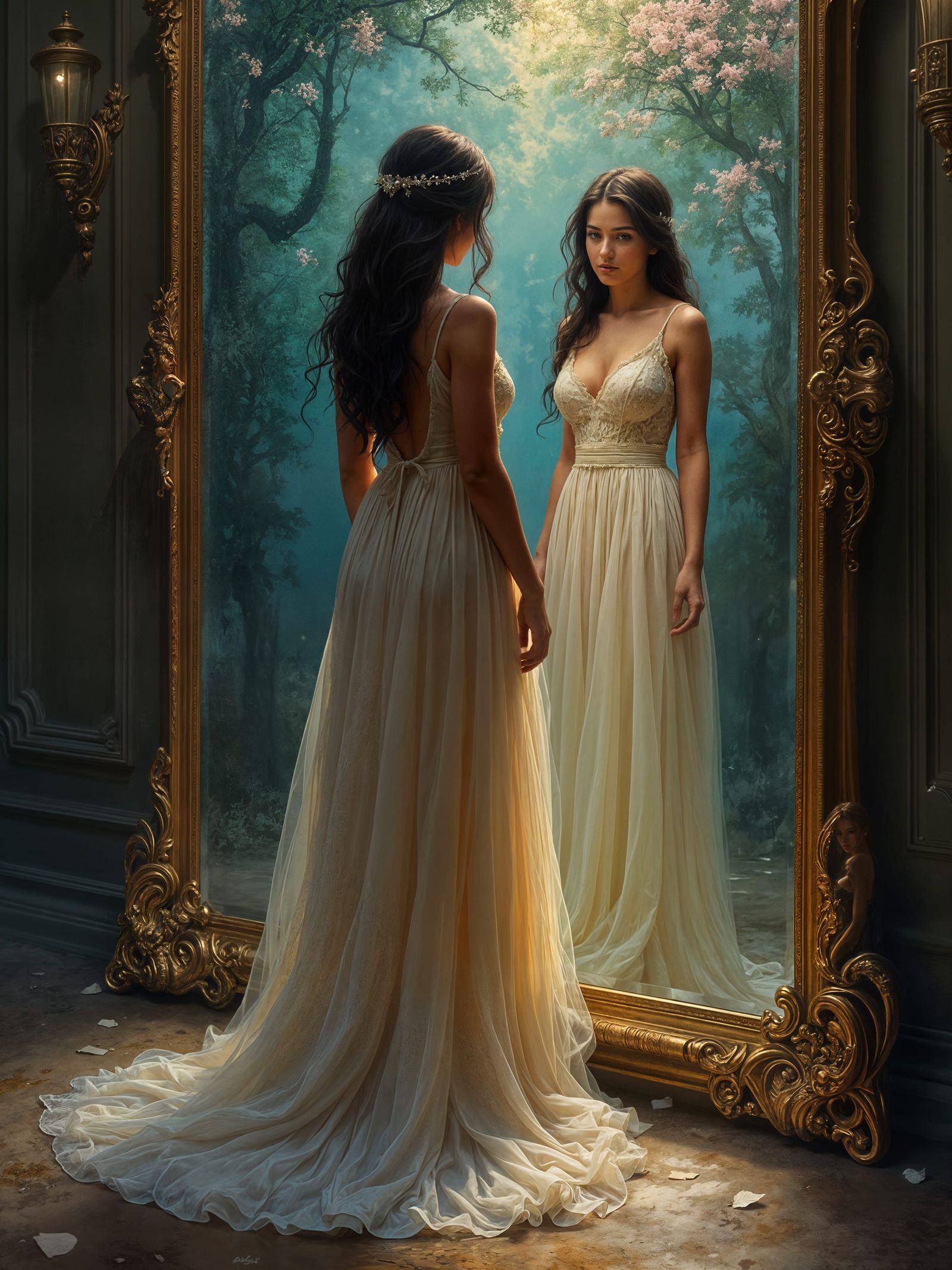 Elegant Fantasy Portrait in Digital Painting Style