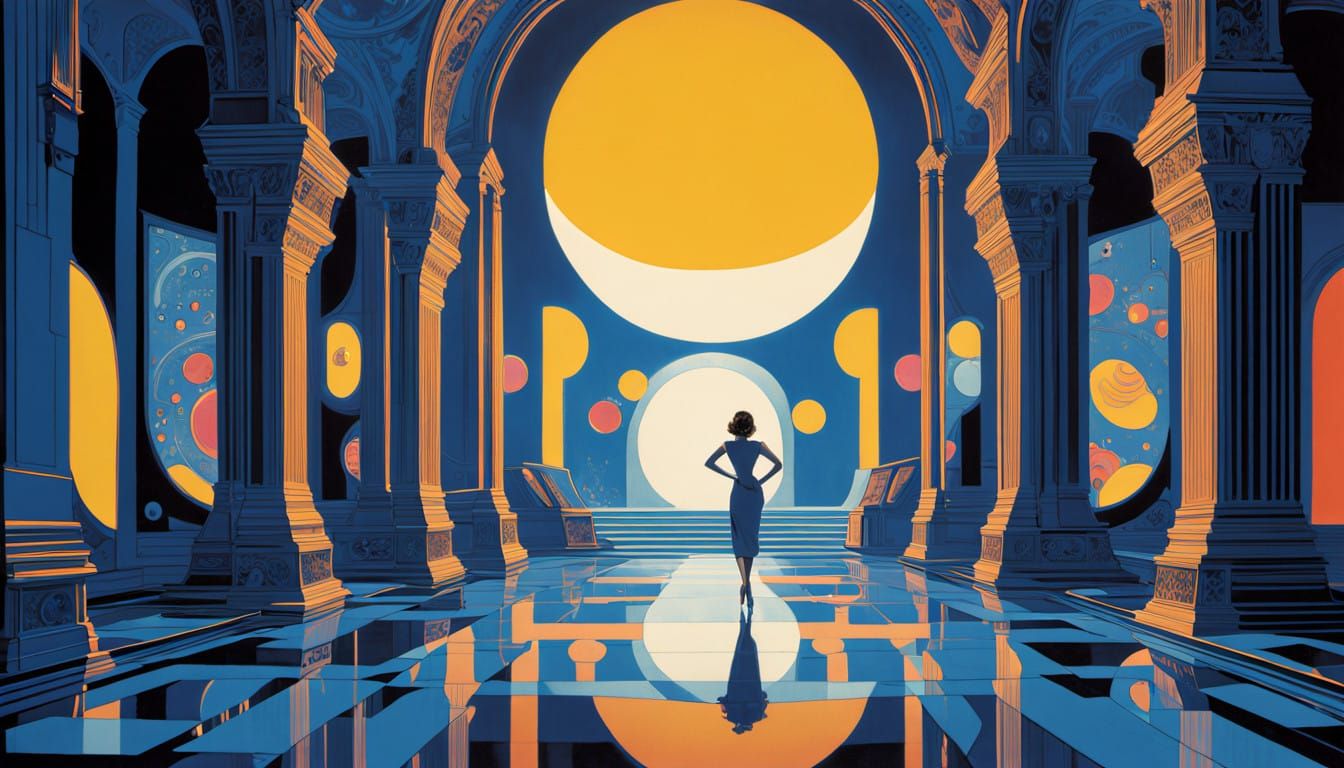 Ms. Pac-Man in a Psychedelic, Pixel Art Wonderland