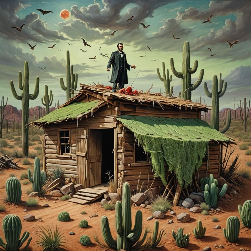 President Abraham Lincoln, Cicadas body, bug wings, scorpion...