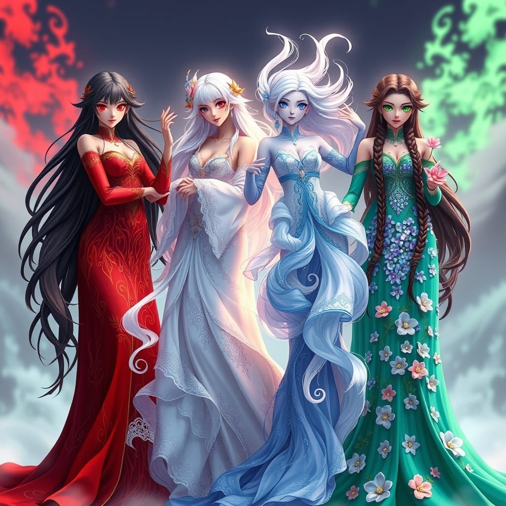 Anime-Inspired Goddesses of the Elements Unite