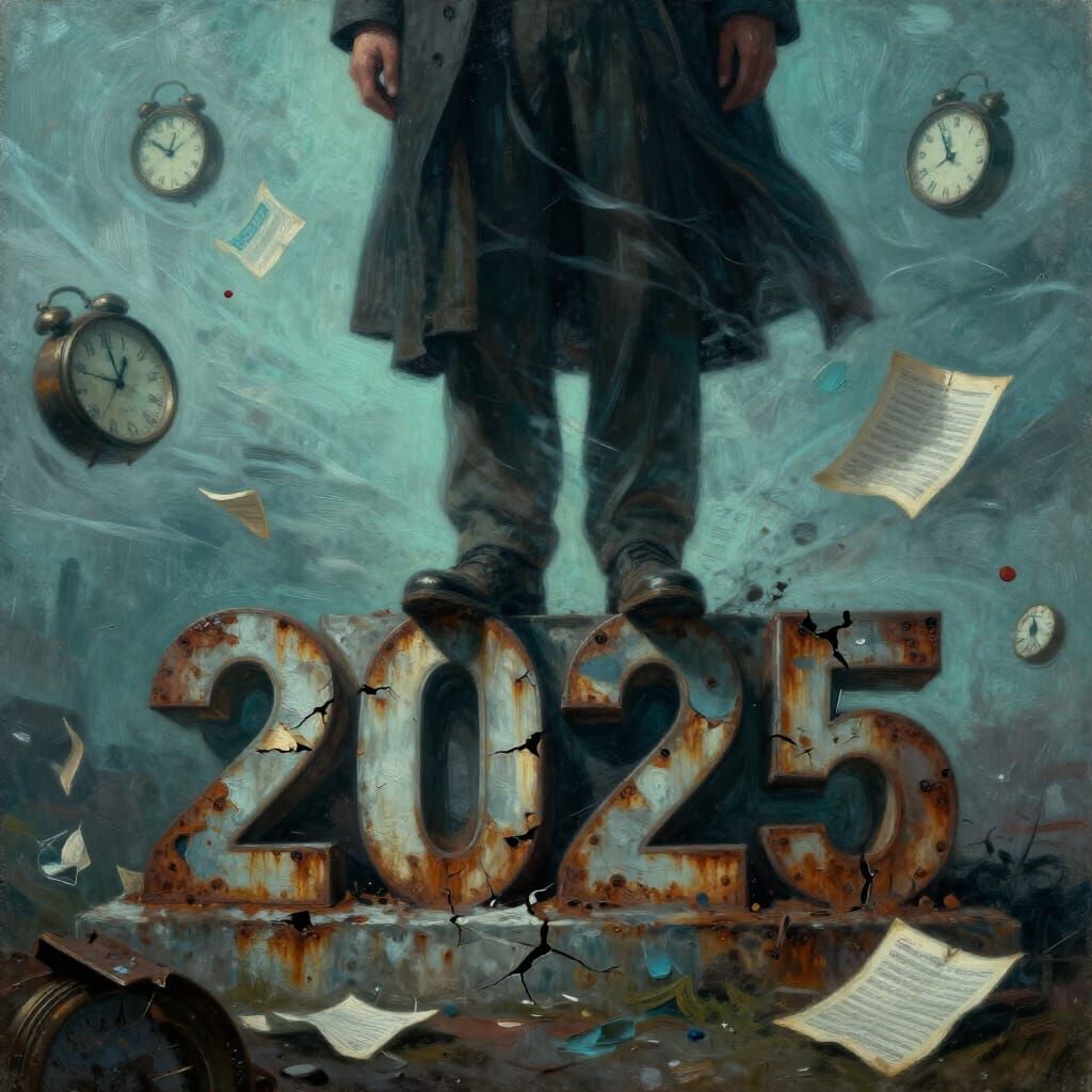 Figure Fused to 2025 Monument in Cold Teal Wind