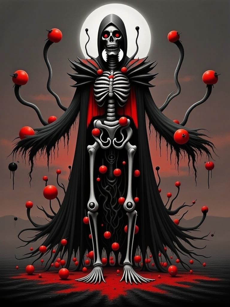 Skeleton Knight in Dystopian Twilight