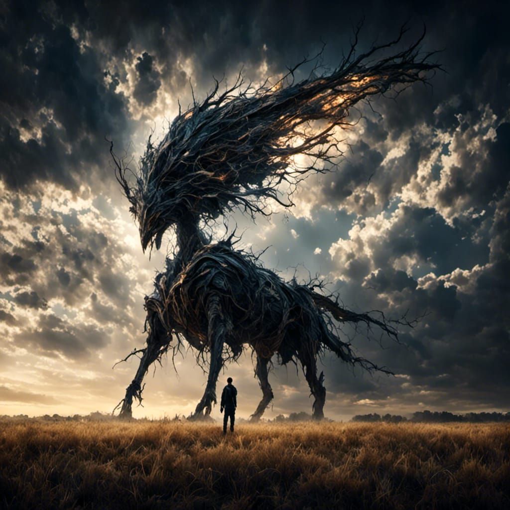 Giant of Light in Endless Night Field