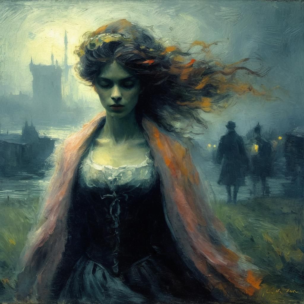 Striking Woman with Red Hair Portrait