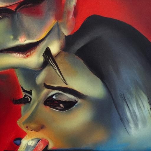 Vampires' Expressionist Blues on Dimly Lit Street