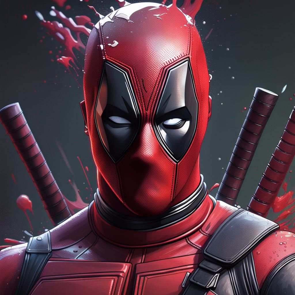 Hyperdetailed Deadpool Portrait in Dynamic Lighting