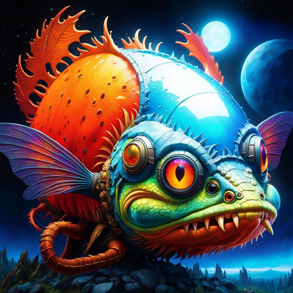 Surreal Alien Fish in Post-Apocalyptic Museum