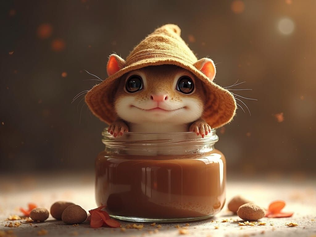 Newtella: A Cute Newt in a Jar of Nutella