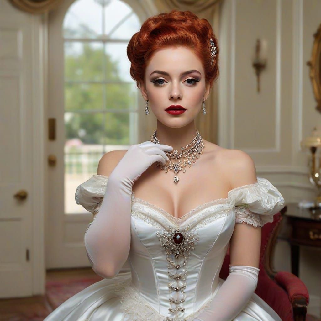 Elegant Victorian Lady in Glamorous Portrait