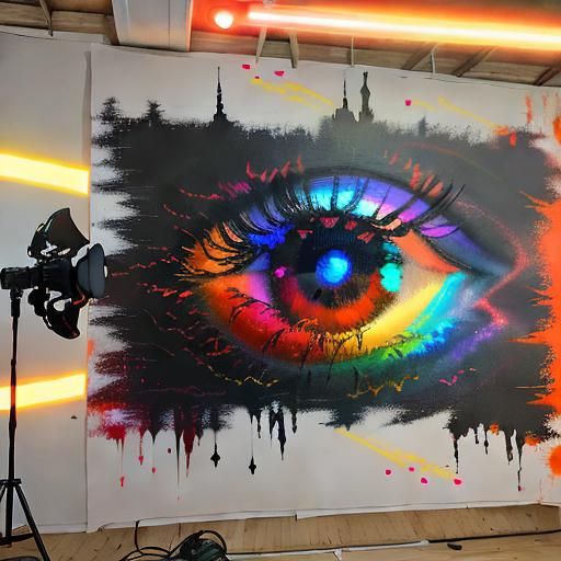 Iridescent Orange Synesthesia in Airbrush Art Style