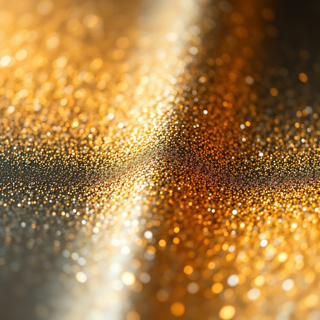 Sparkling Gold and Silver Abstract Digital Art