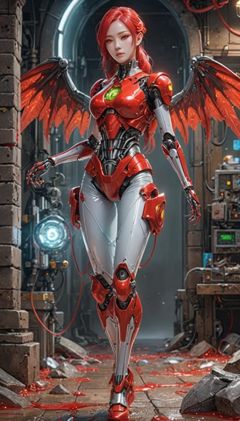 Robotic Dragon Girl with Slime Skin