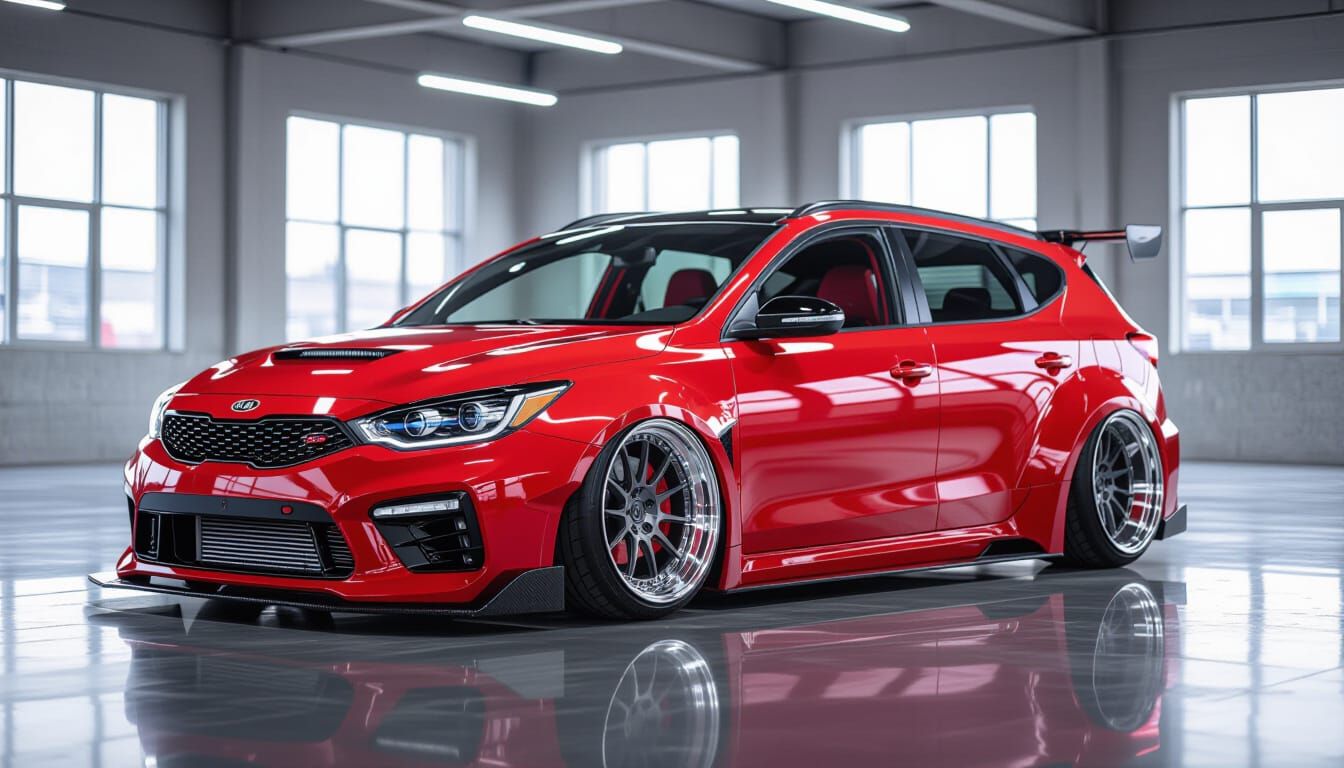 Customized Red 2008 Kia Ceed Stationwagon Photo