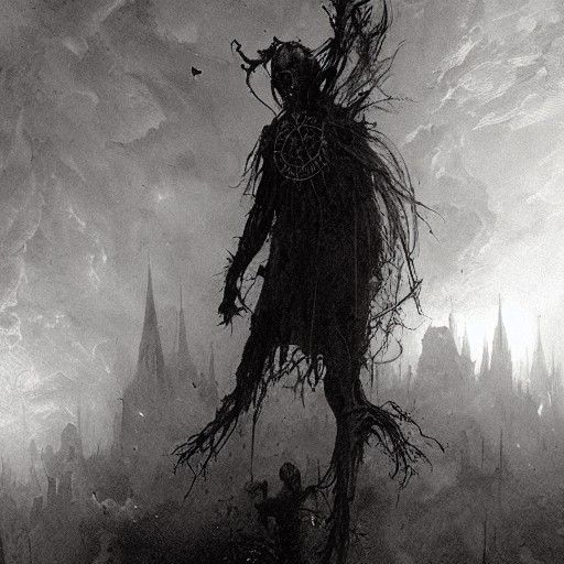 Terrifying Ghoul in Gothic Horror Style