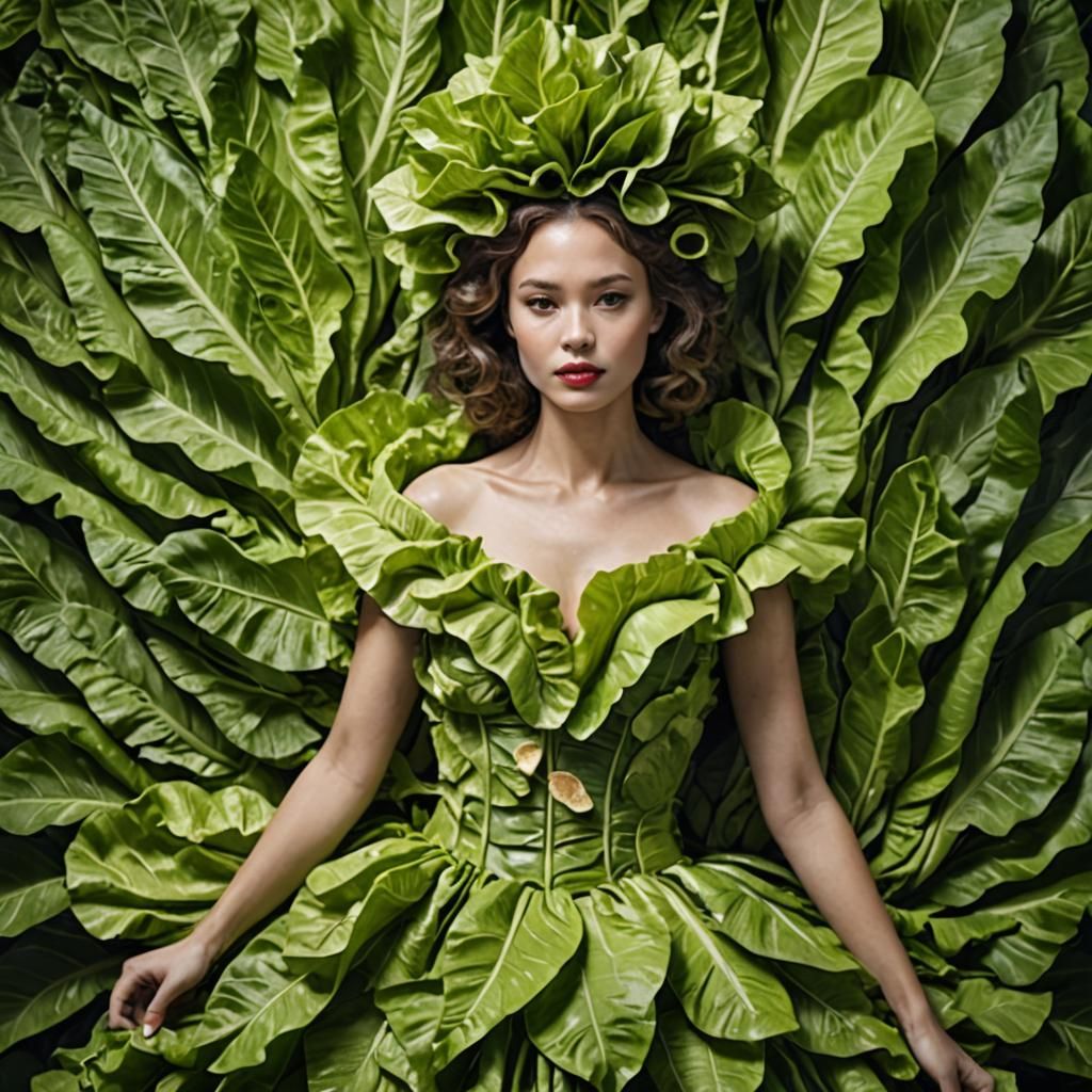 Woman in a Surreal Salad Dress
