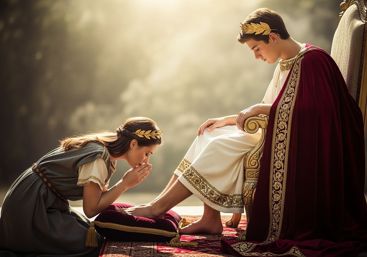 Young Emperor Receives Homage: Soft Natural Light Portrait