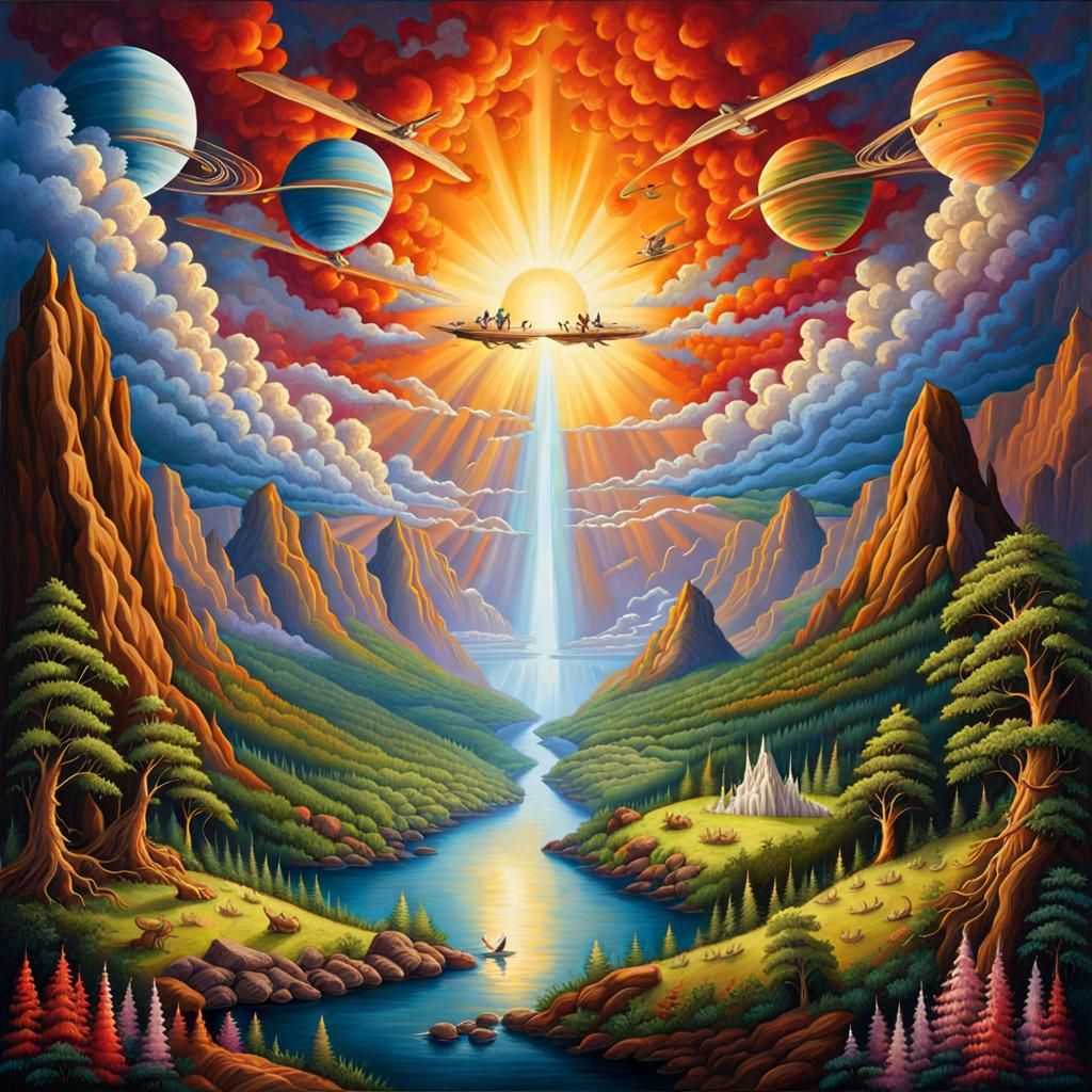 Heavenly Vista in Watercolor Cloudscape