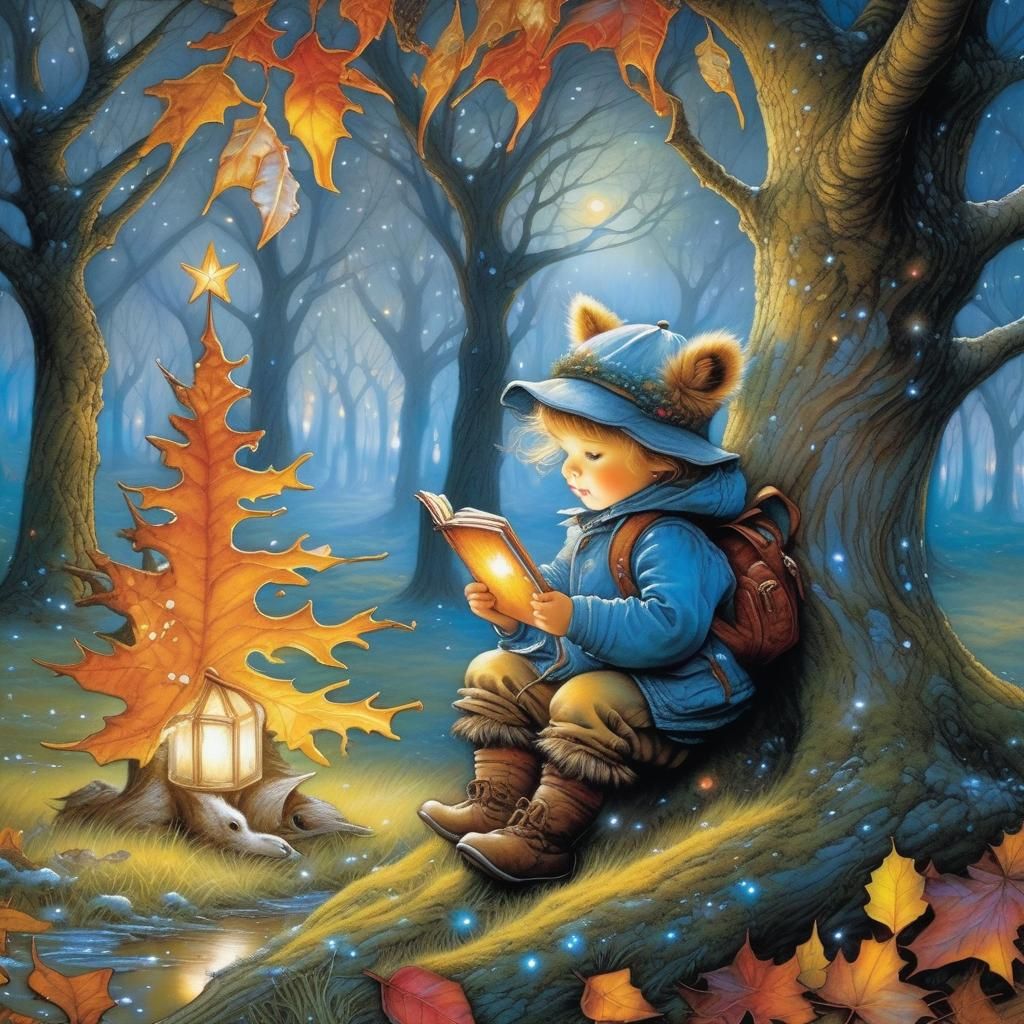 Unicorn in Elemental Forest, Watercolor Art