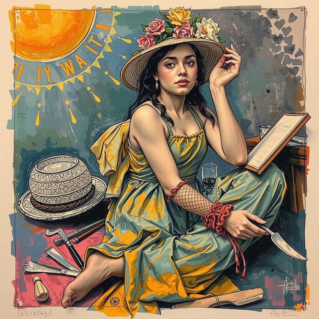 Etcher's Etching of Artist's Sketch