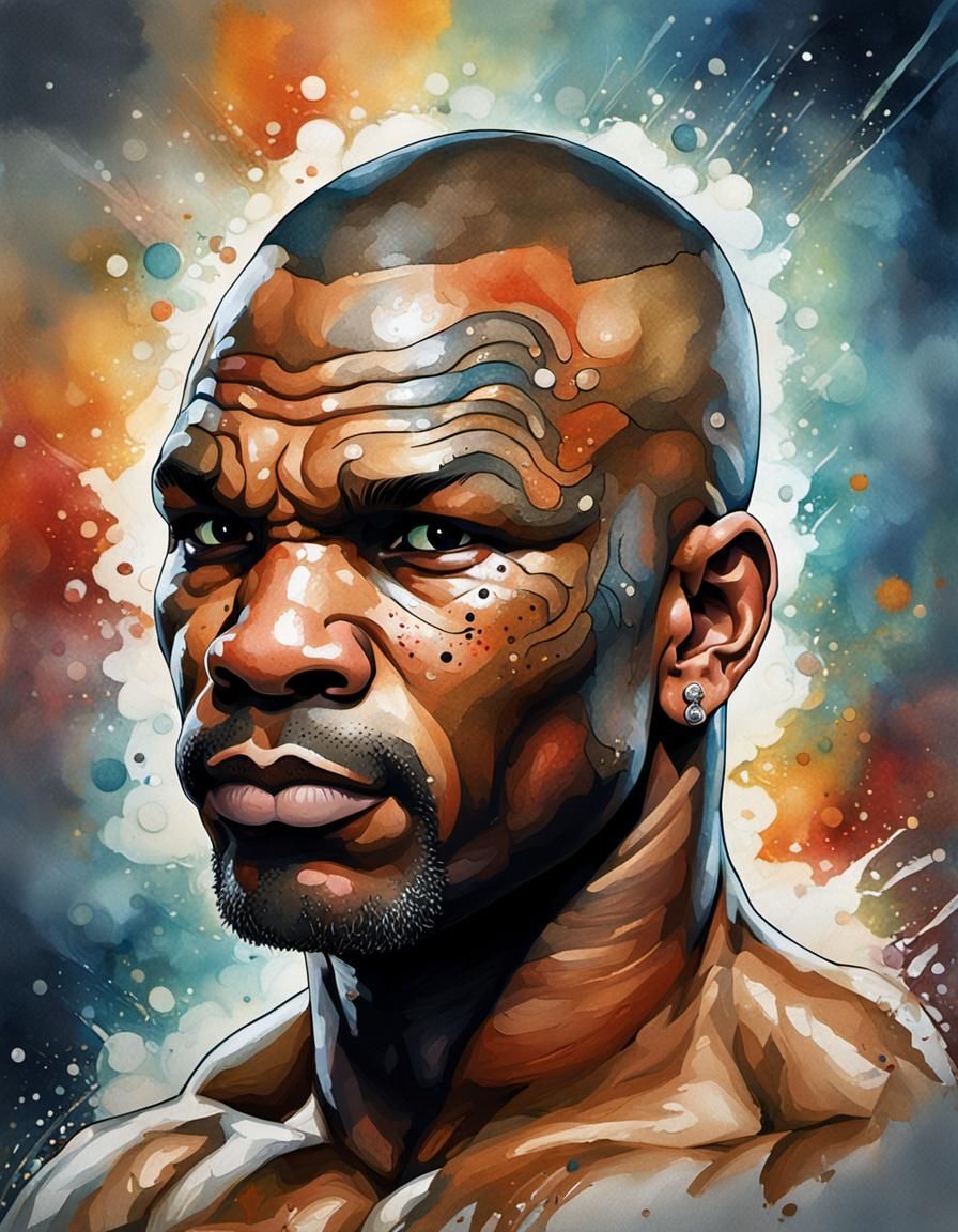 Mike Tyson Portrait in Stephanie Law Style