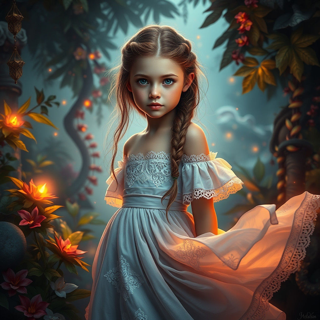 Young Girl in Dreamlike Digital Art