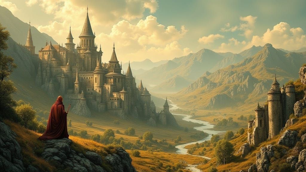 Dreamlike Cityscape in Whimsical, Impressionistic Style