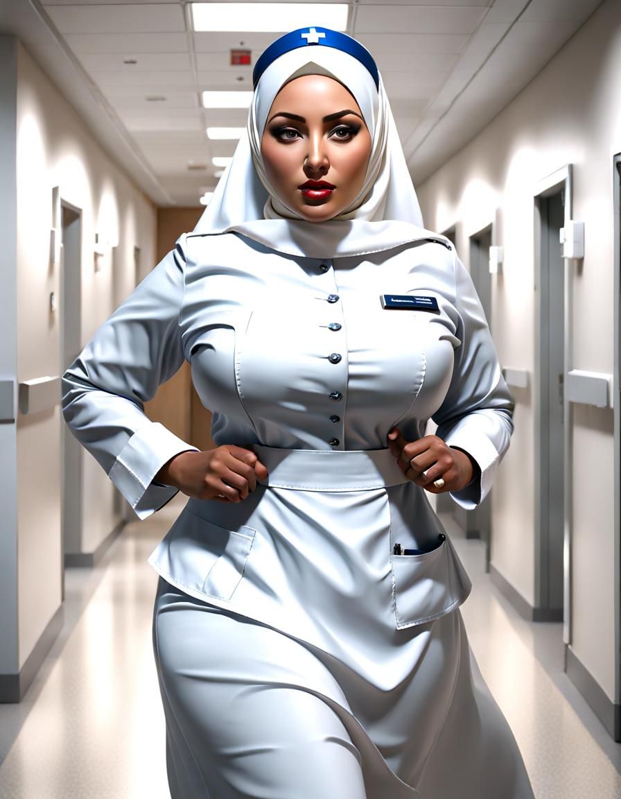 Hyperrealistic Nurse Runs to Save a Life