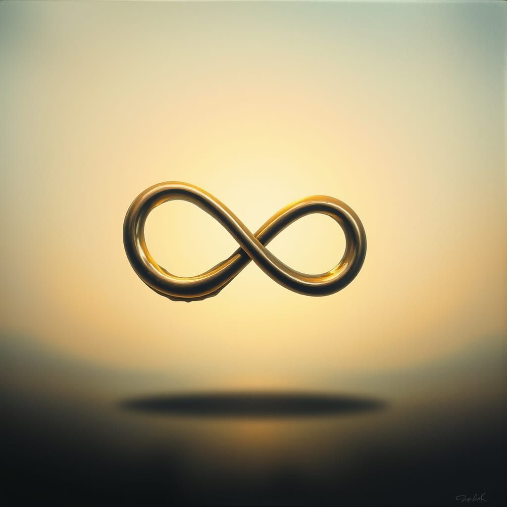 Ethereal Infinity Symbol in Dreamlike Surrealist Landscape