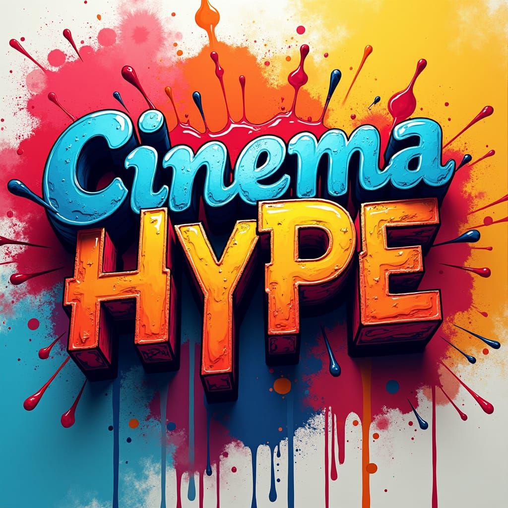Graffiti Logo for Cinema Hype Movies in Street Art Style