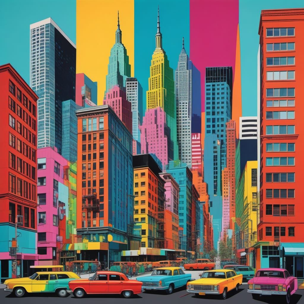 Warhol Pop Art Cityscape Collage