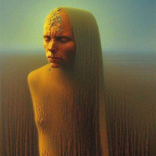 Dystopian Portrait in Oil Painting Style