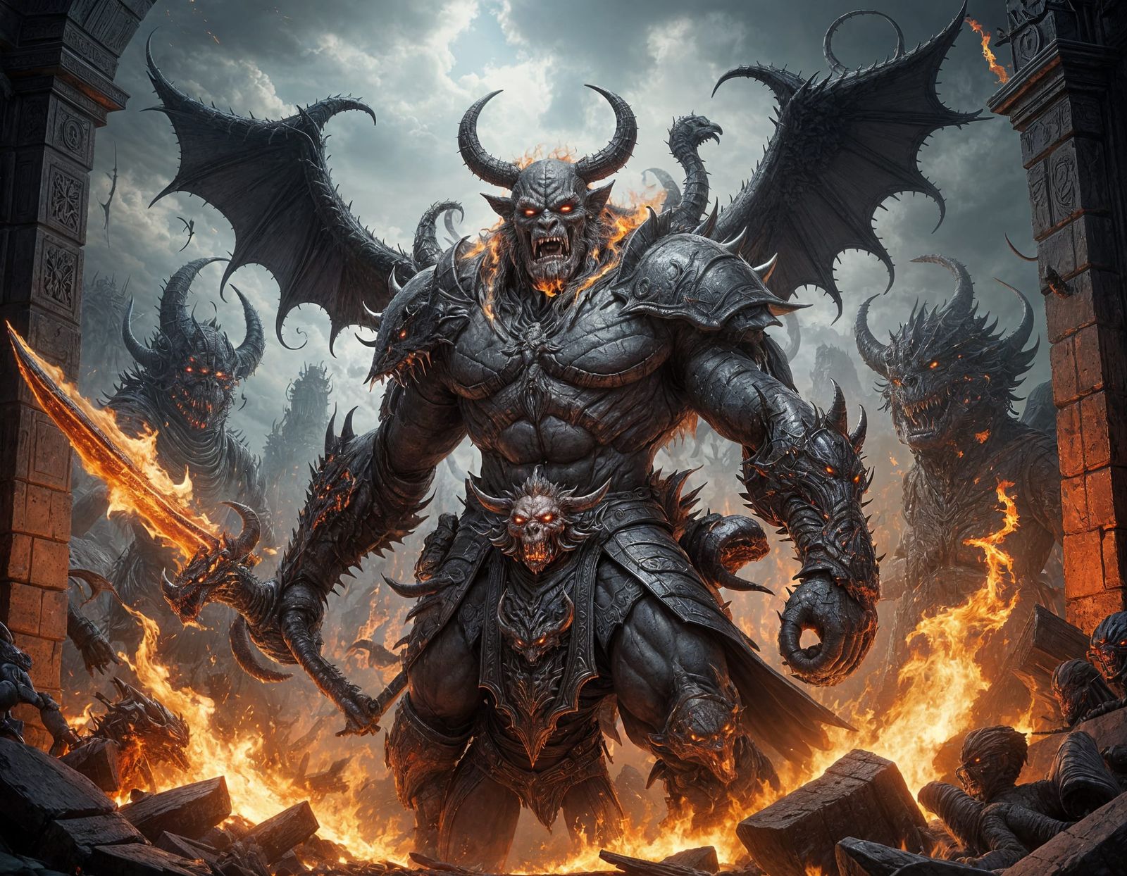 Apocalyptic Landscape of Infernal Gates