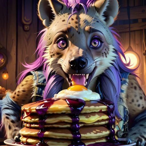 Furry Hyena in Photorealistic Animation Style