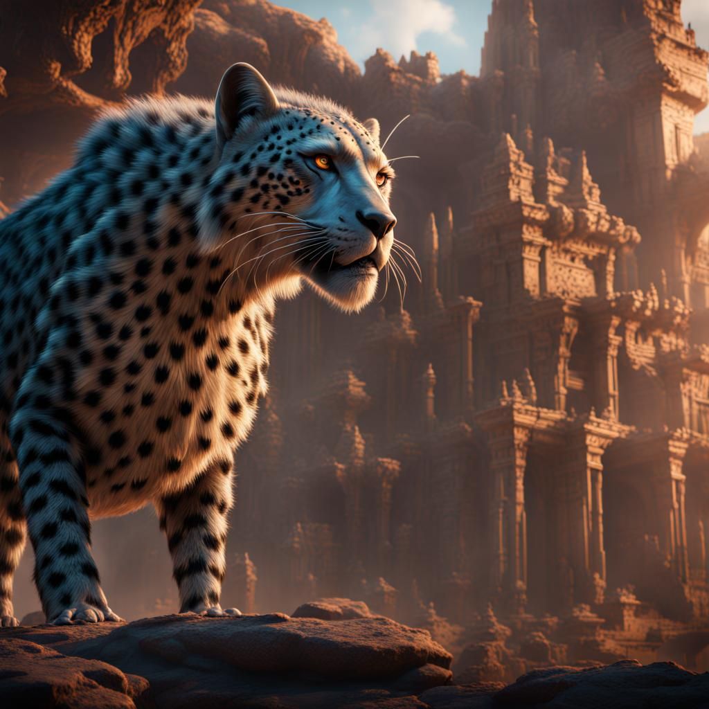 Fantastical Netflix Cheetah in Detailed Matte Painting