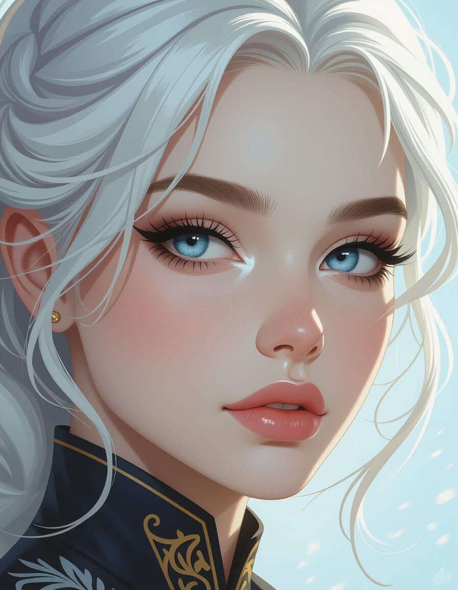 Beautiful Woman Portrait: Blue & Brown Eyes, Concept Art