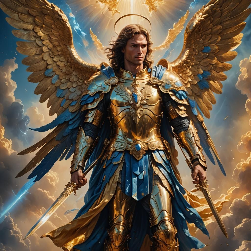 Archangel Michael in Heavenly Realm: Fantasy Concept Art