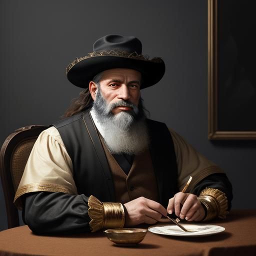 Hasidic Jew Portrait in Baroque Oil Paint Style