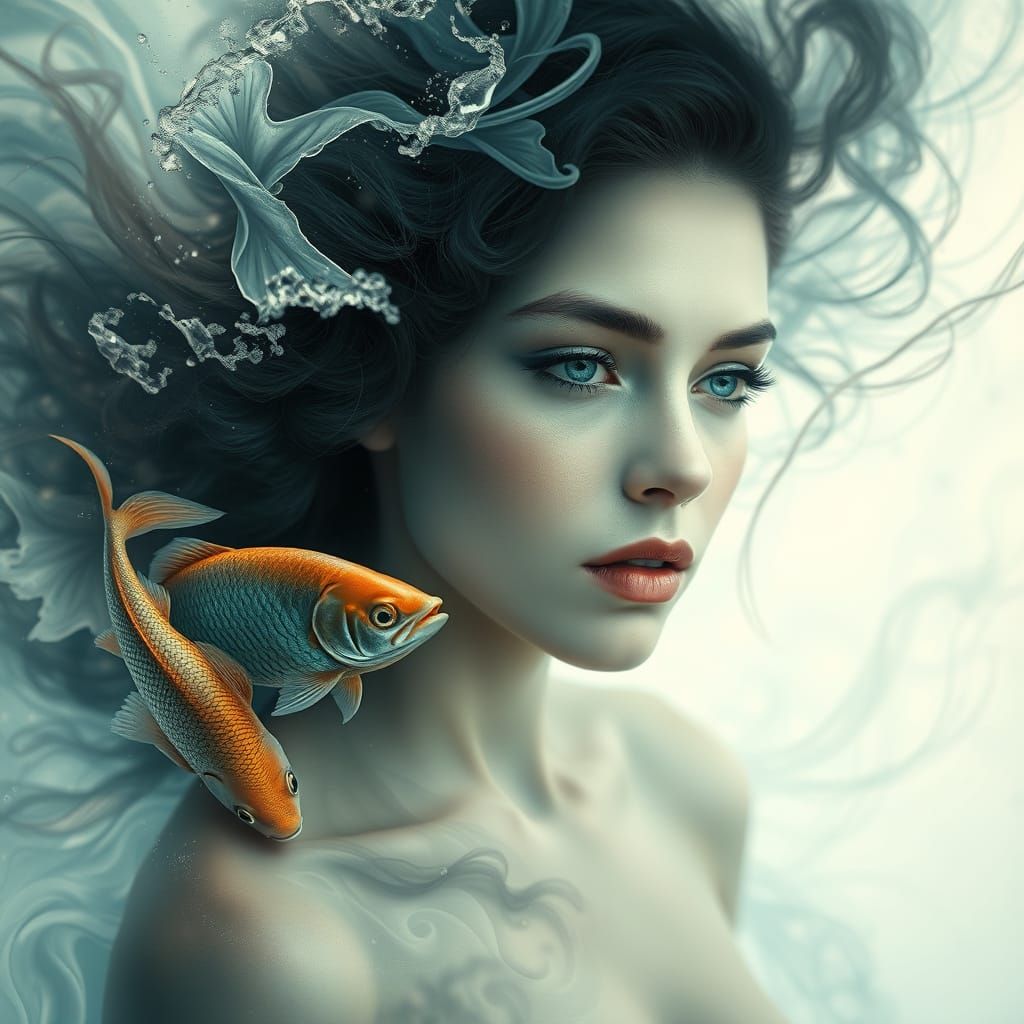 Ethereal Water Goddess in Dreamy Portrait