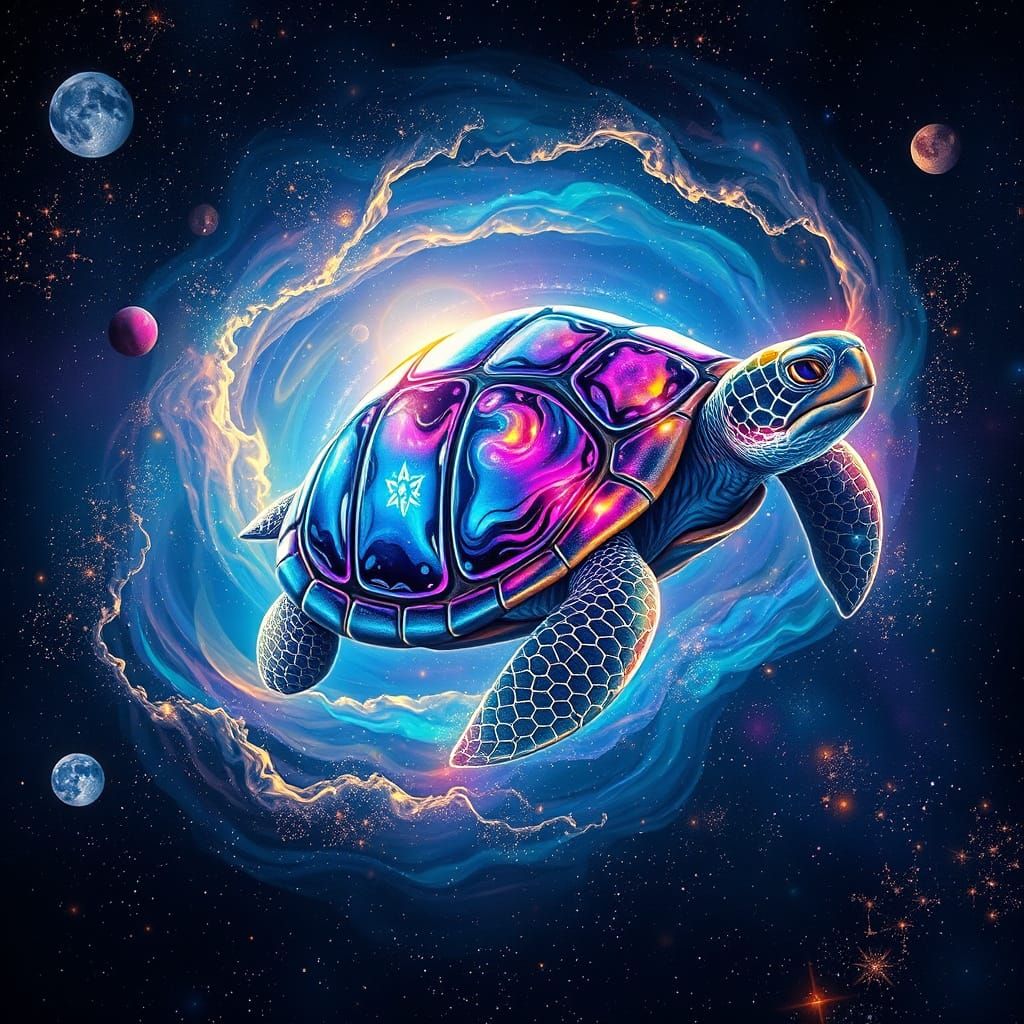 Cosmic Turtle in Ethereal Astral Odyssey