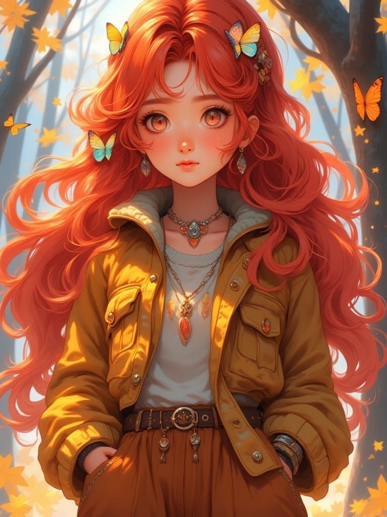 3D Anime Girl in Flannel and Corduroy