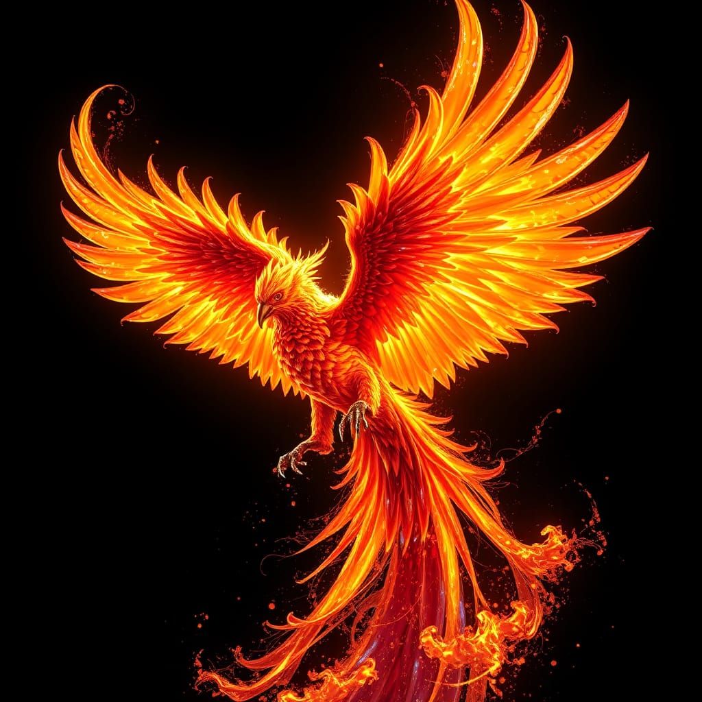 Majestic Phoenix Exploding in Cinematic Style