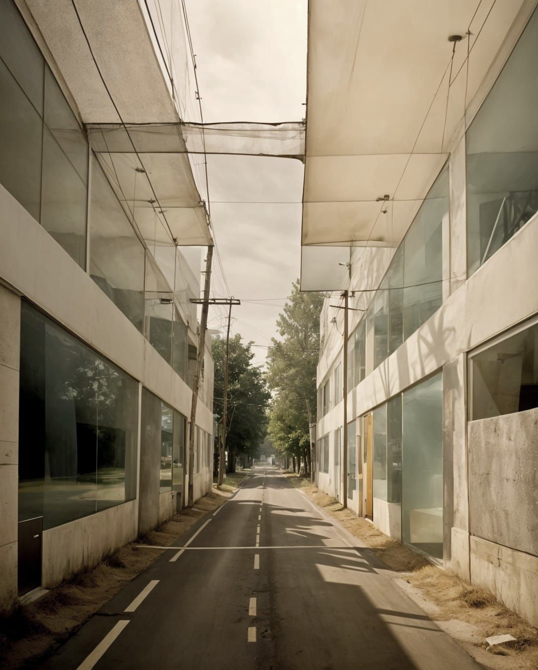 Abstract Road and Landscape Collage with Double Exposure