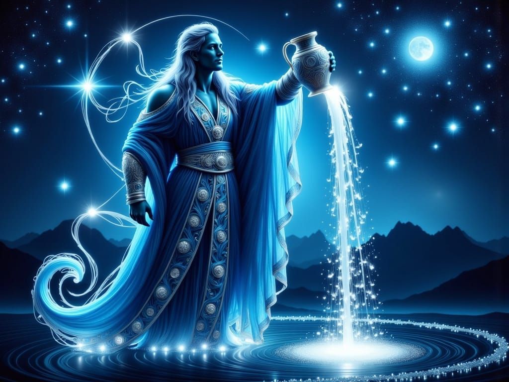 Aquarius the Water Bearer in Renaissance Style
